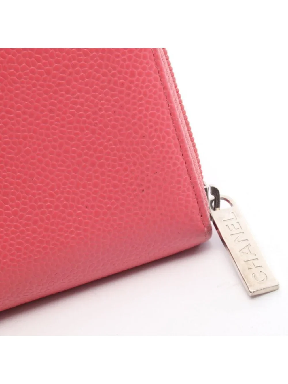 Chanel Round Wallet CC Logo Pink Caviar Leather CC